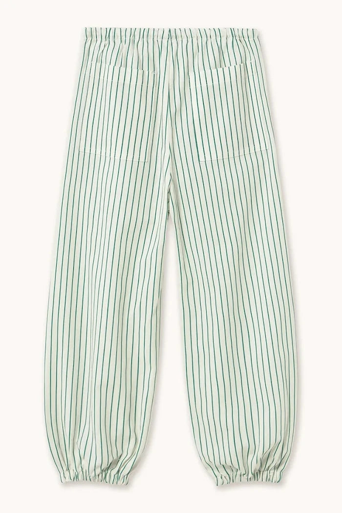 Детски панталон с лен Tinycottons EMERALD STRIPES PANT