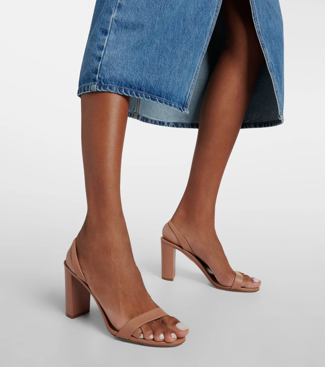 Aquazzura - So Nude leather slingback sandals