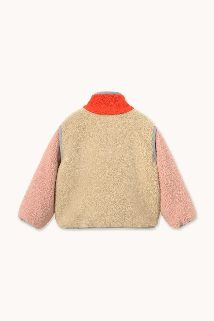 Çocuklar için fermuarlı polar üst COLOR BLOCK SHERPA JACKET