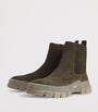 Weekend Max Mara Green Suede Chelsea Boots