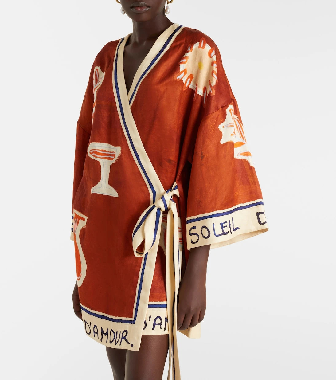 Alémais - x LRNCE Soleil D'Amour printed wrap dress