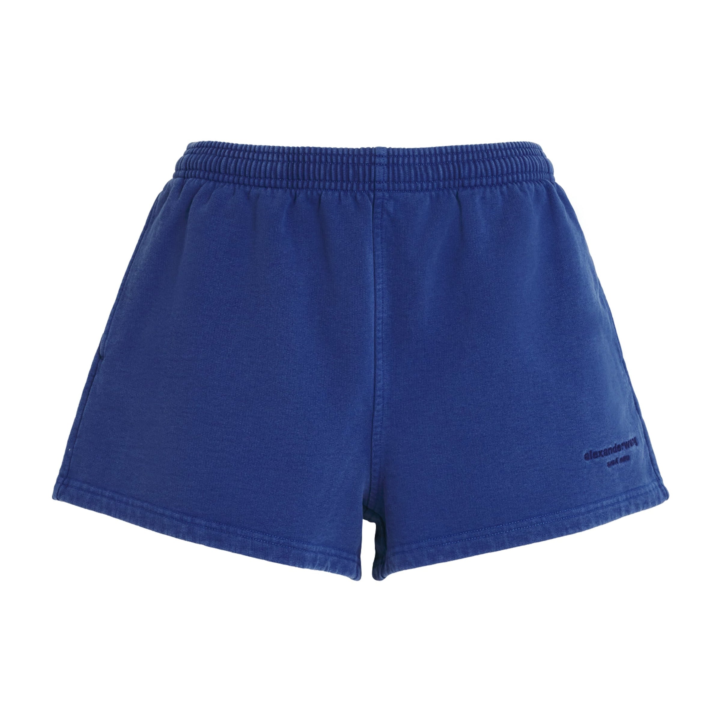 Blue Cotton Logo Shorts