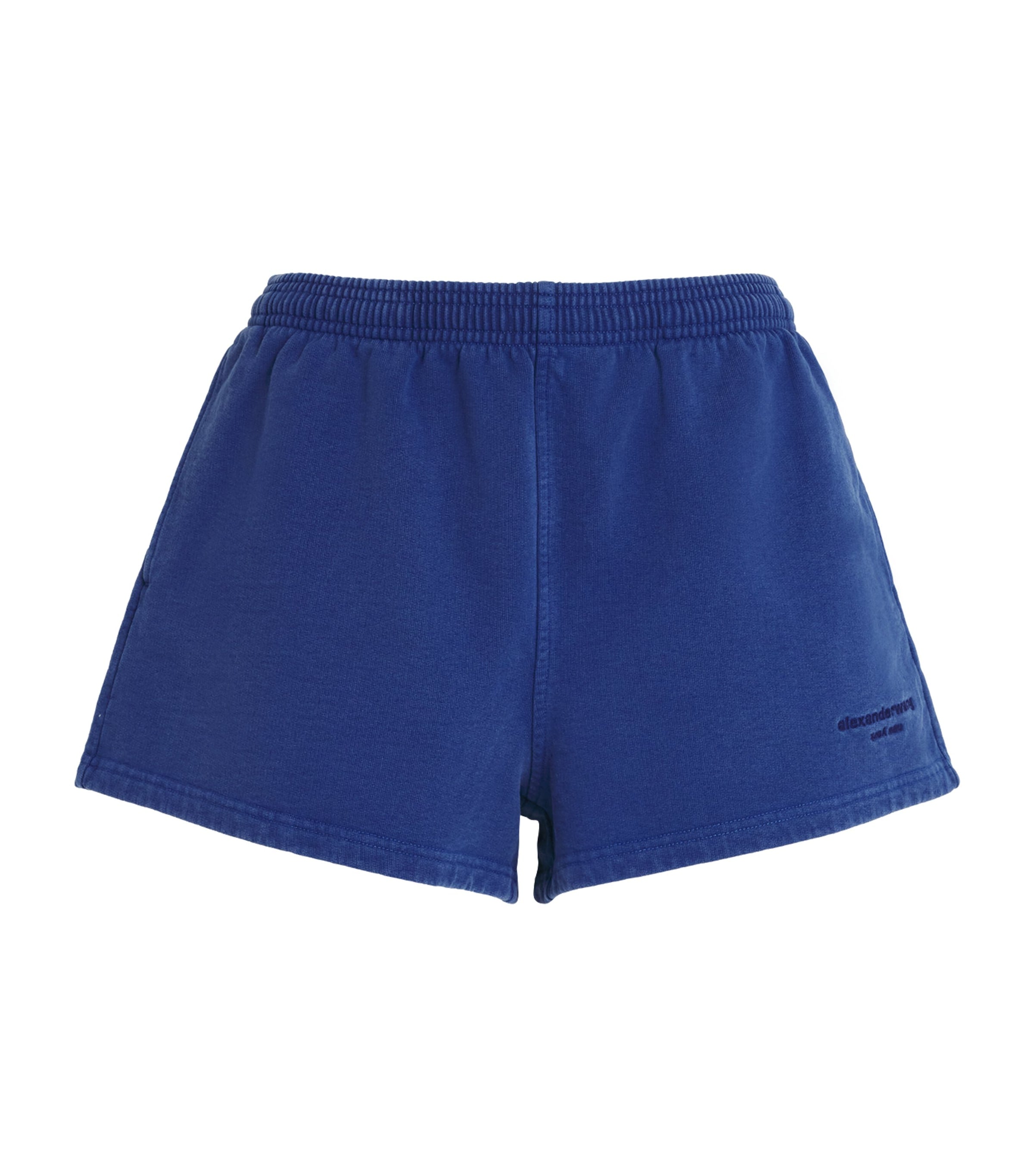 Blue Cotton Logo Shorts