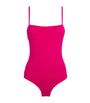 Pink Square-Neck Aquarelle Swimsuit