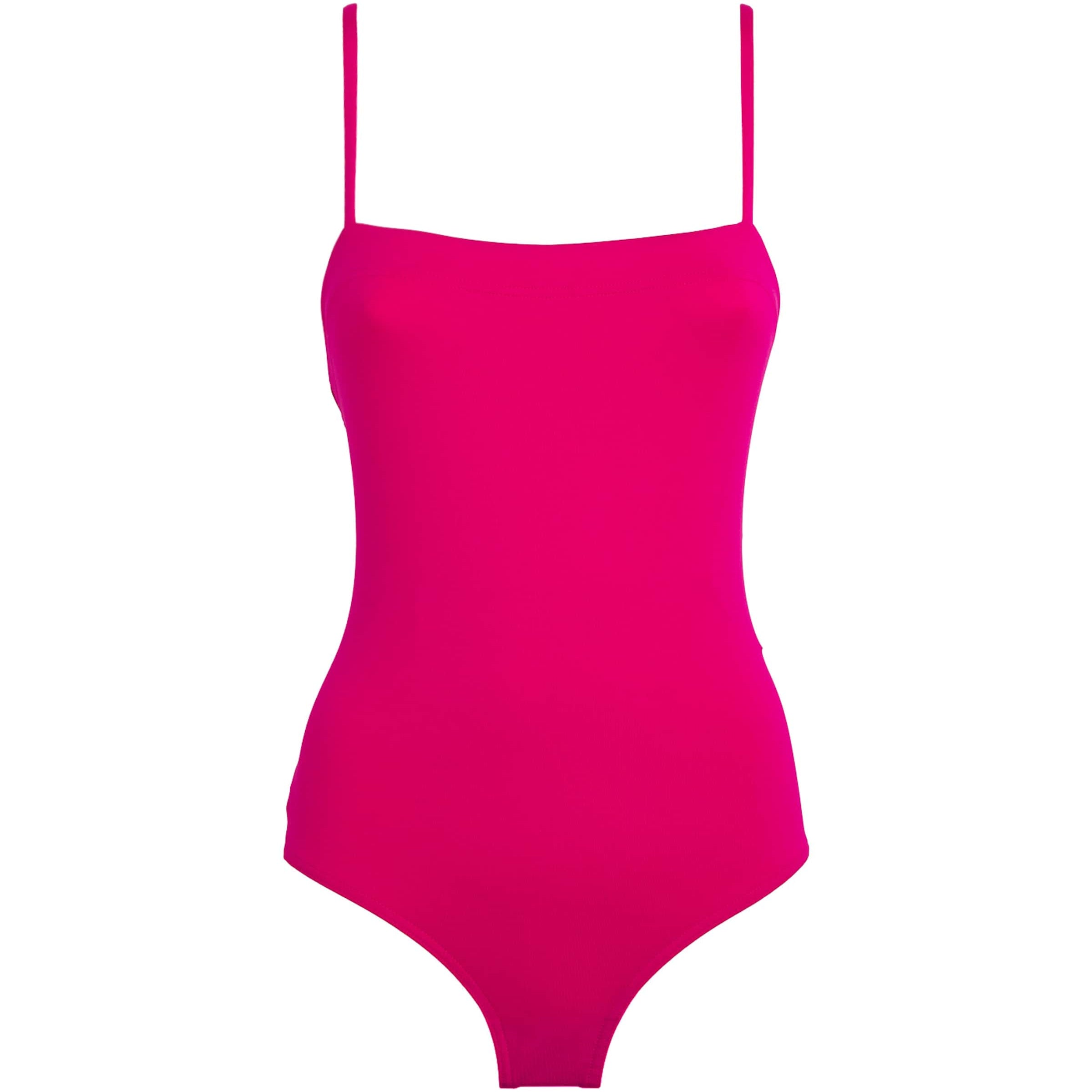 Pink Square-Neck Aquarelle Swimsuit