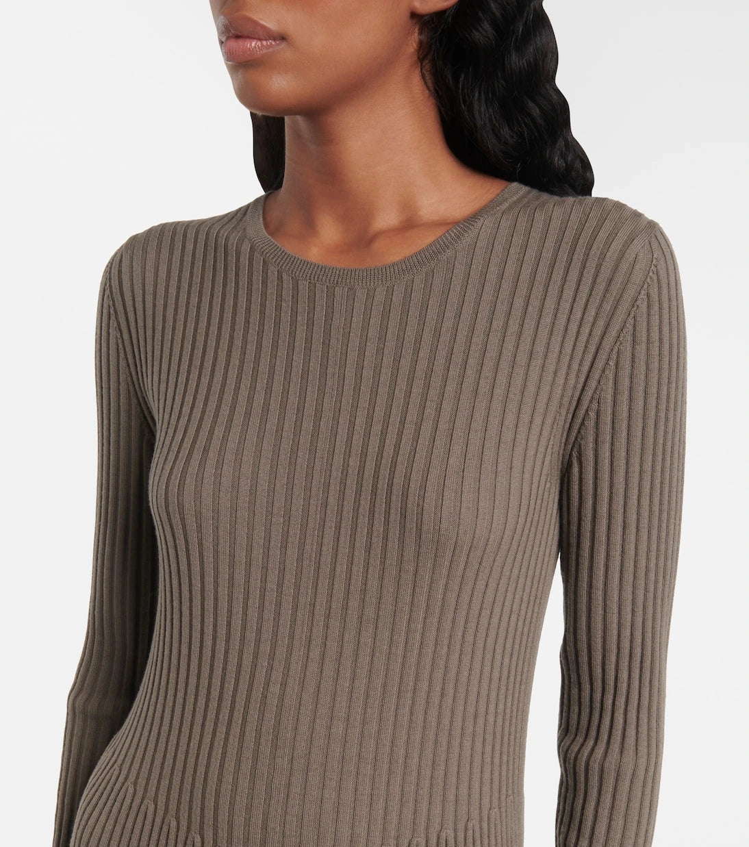 Joseph - Ribbed-knit pleated wool midi dress