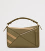 LOEWE Green Small Leather-Suede Puzzle Top-Handle Bag