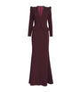 Jenny Packham Burgundy Embellished Night Flowering Gown