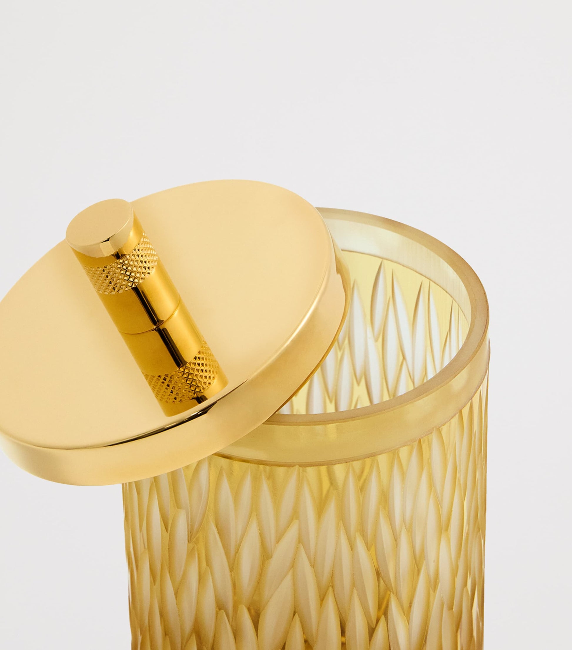 Crystal Amber Cotton Wool Jar