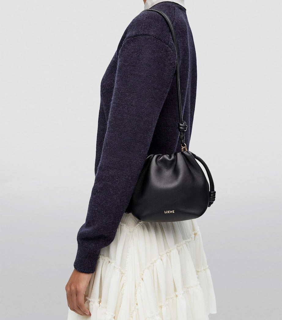LOEWE Black Mini Leather Flamenco Purse