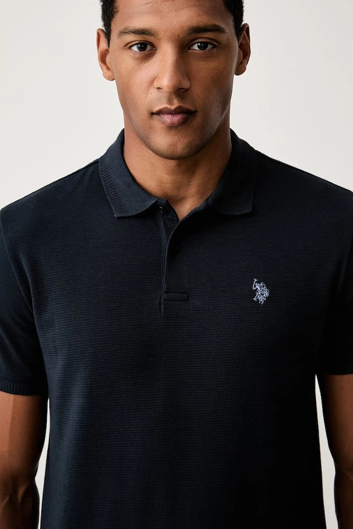 U.S. Polo Assn. pamuklu erkek polo tişört RAISED HORIZONTAL OTTERMAN JERSEY