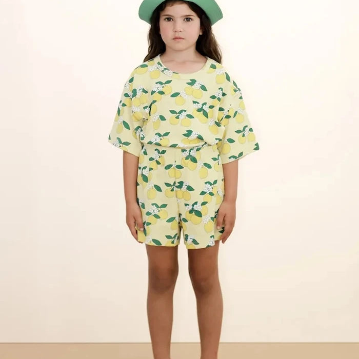 Детски къси панталони Tinycottons ORANGES RIB SHORT
