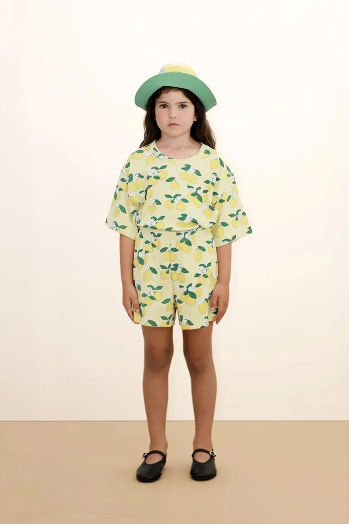 Детски къси панталони Tinycottons ORANGES RIB SHORT