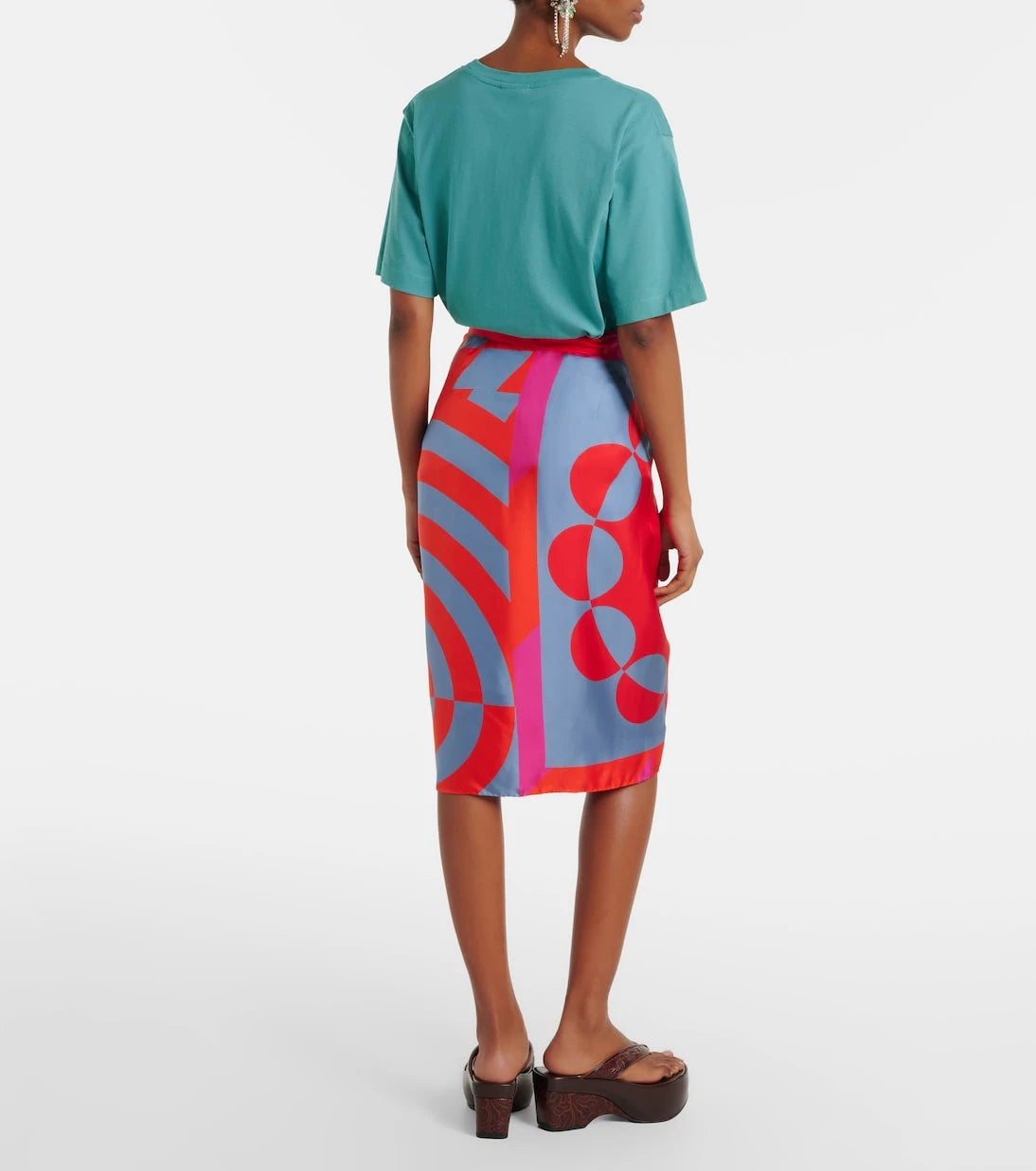 Dries Van Noten - Printed silk wrap skirt