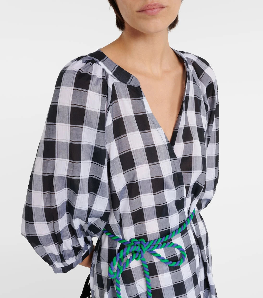 Eres - Chess printed cotton midi dress