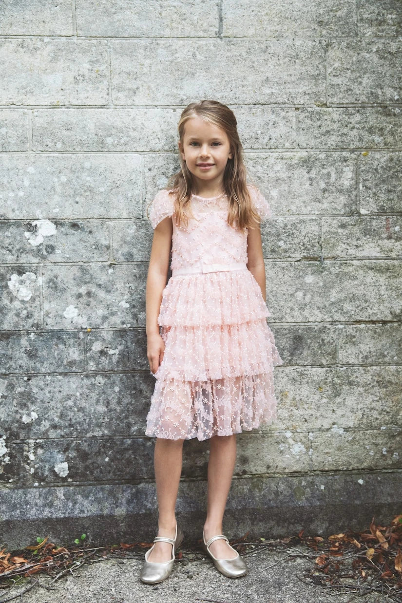 Self-Portrait Kids - Sequined tiered dress