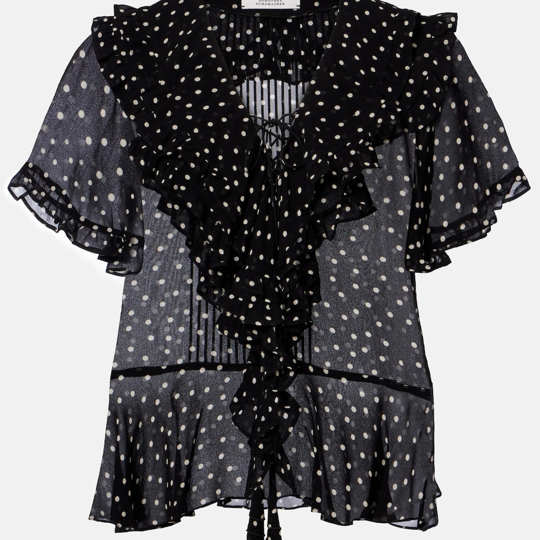 Dorothee Schumacher - Dans Eden Puantiyeler desenli ipek georgette bluz
