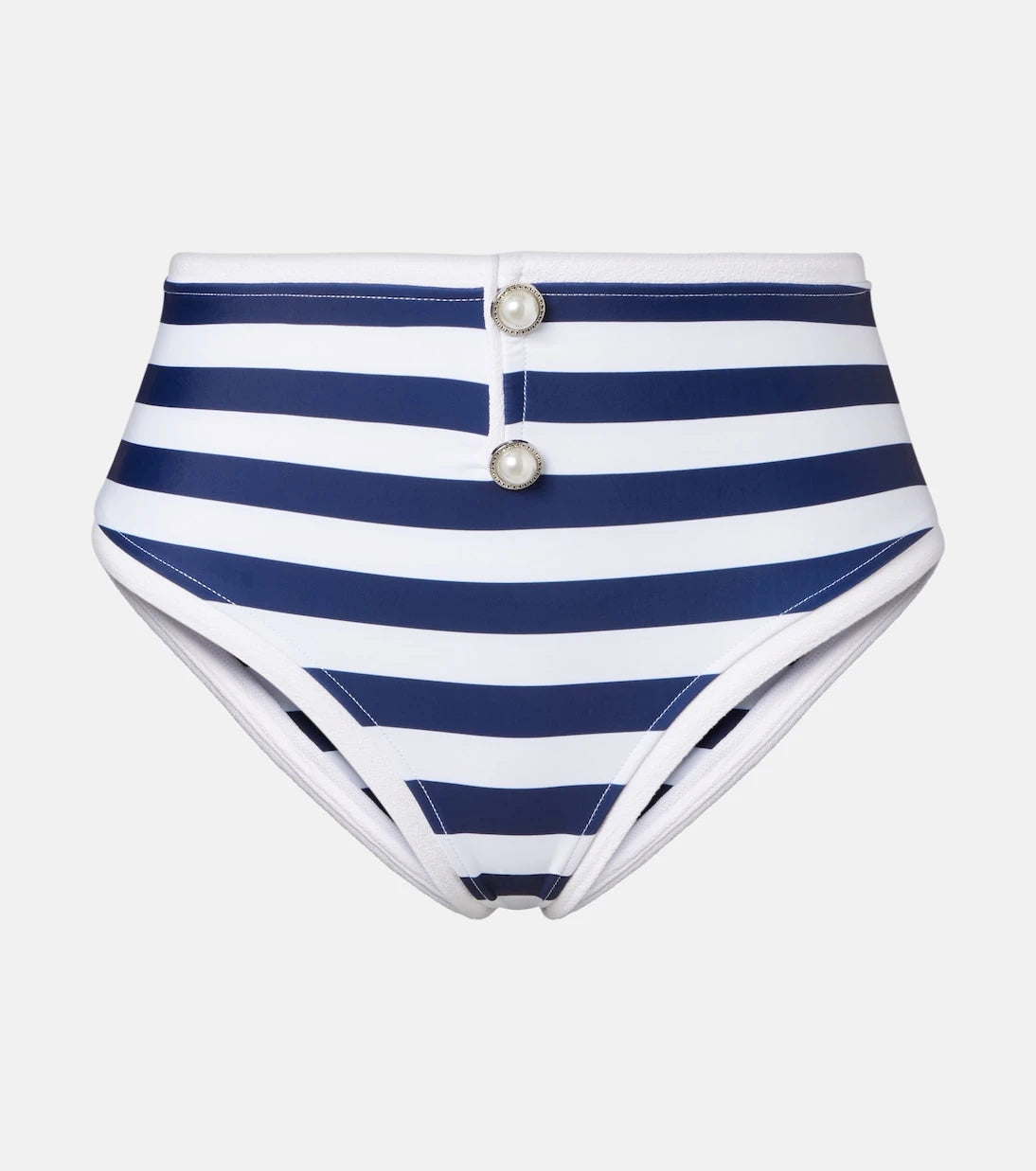 Same - Grace striped high-rise bikini bottoms