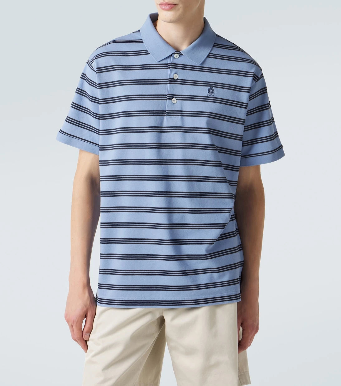 Prada - Striped cotton piqué polo shirt