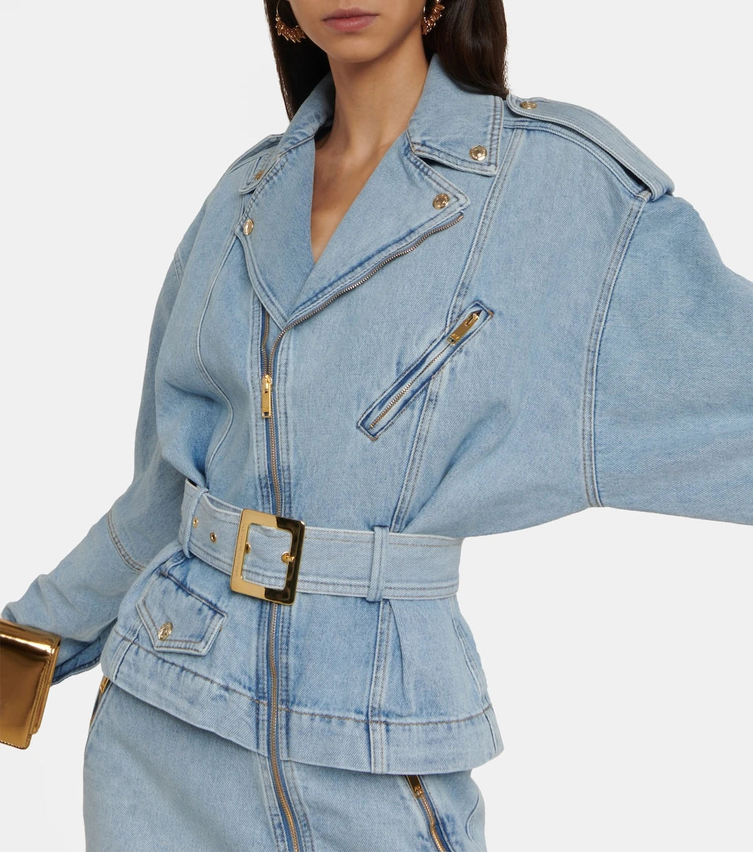 Alexandre Vauthier - Asymmetric zipped denim minidress