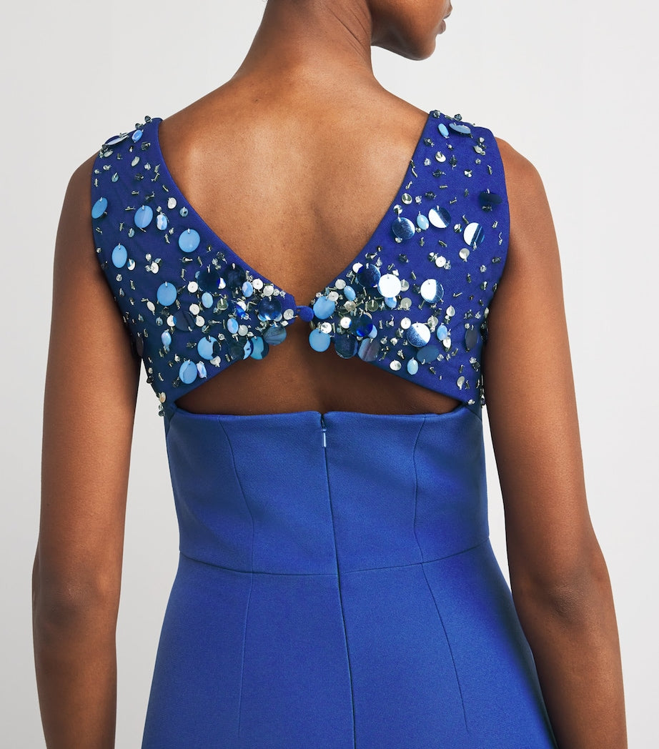 Safiyaa Blue Embellished Melina Gown