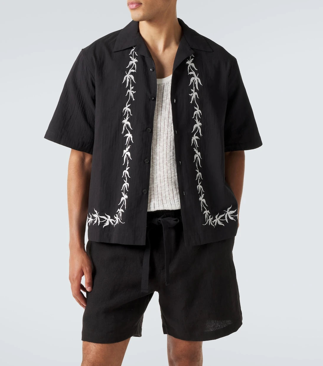 Commas - Embroidered bowling shirt