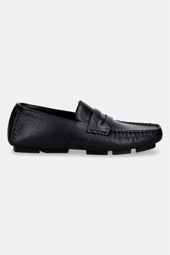 Calvin Klein мокасини дамски от кожа SQUARE DRIVER LTH