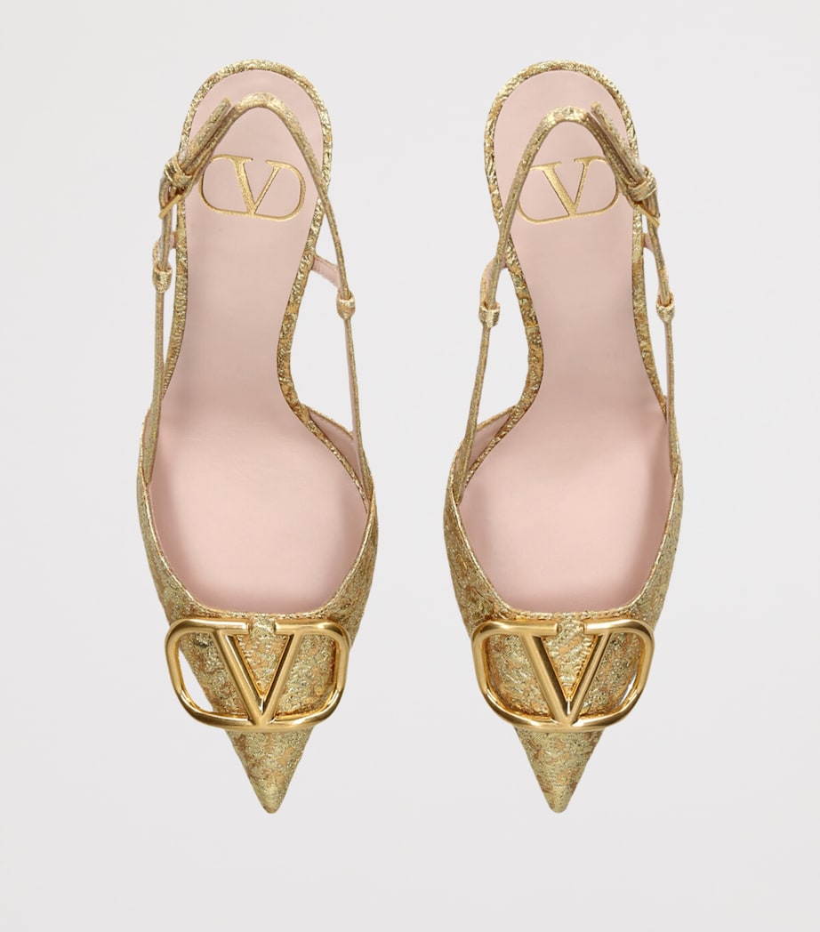 Valentino Garavani Jacquard VLogo Slingback Pumps 80