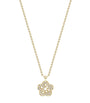 Mini Yellow Gold and Diamond Blossom Pendant Necklace