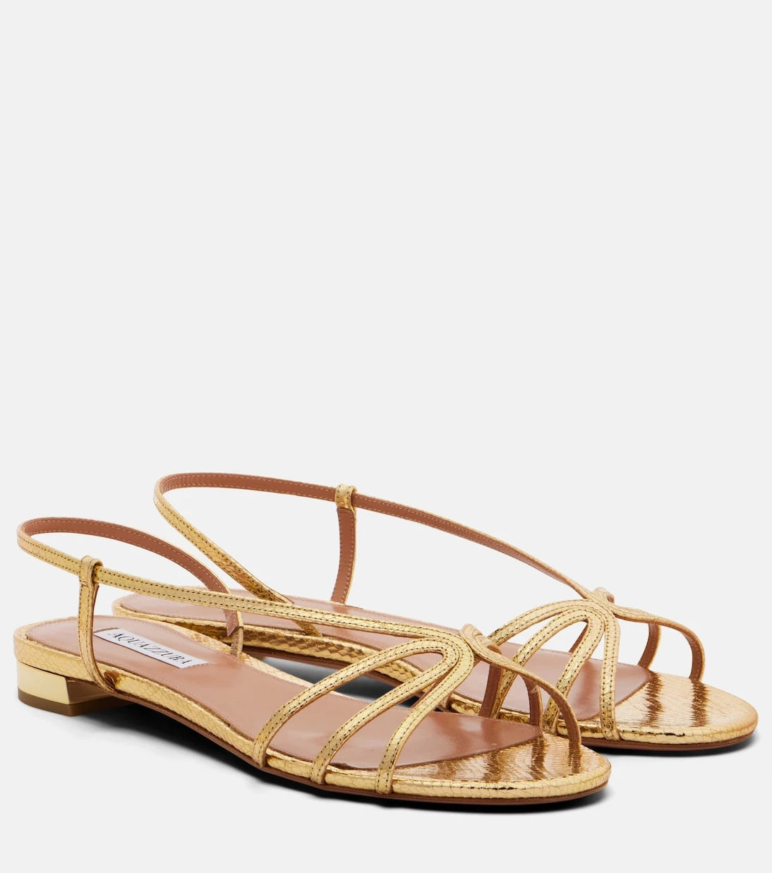 Aquazzura - Talk To Me snake-effect leather sandals