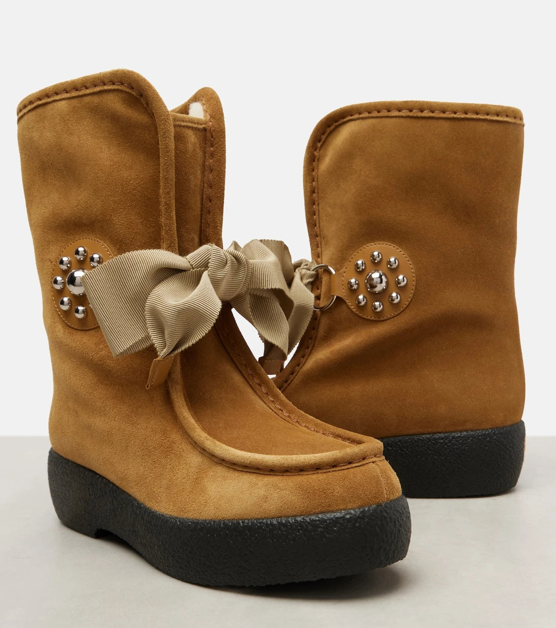 Valentino Garavani - Snowish studded suede ankle boots