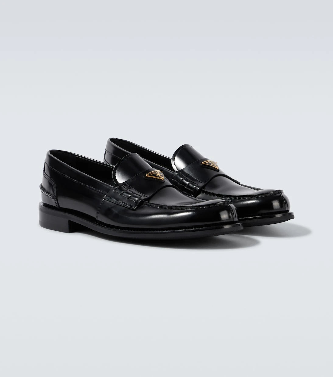 Prada - Logo leather loafers