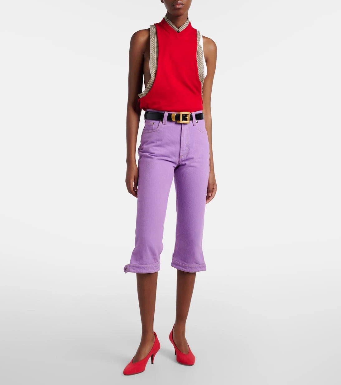 Versace - High-rise capri jeans