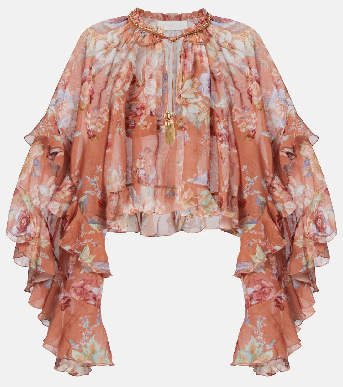 Zimmermann - Awaken floral cotton and silk blouse