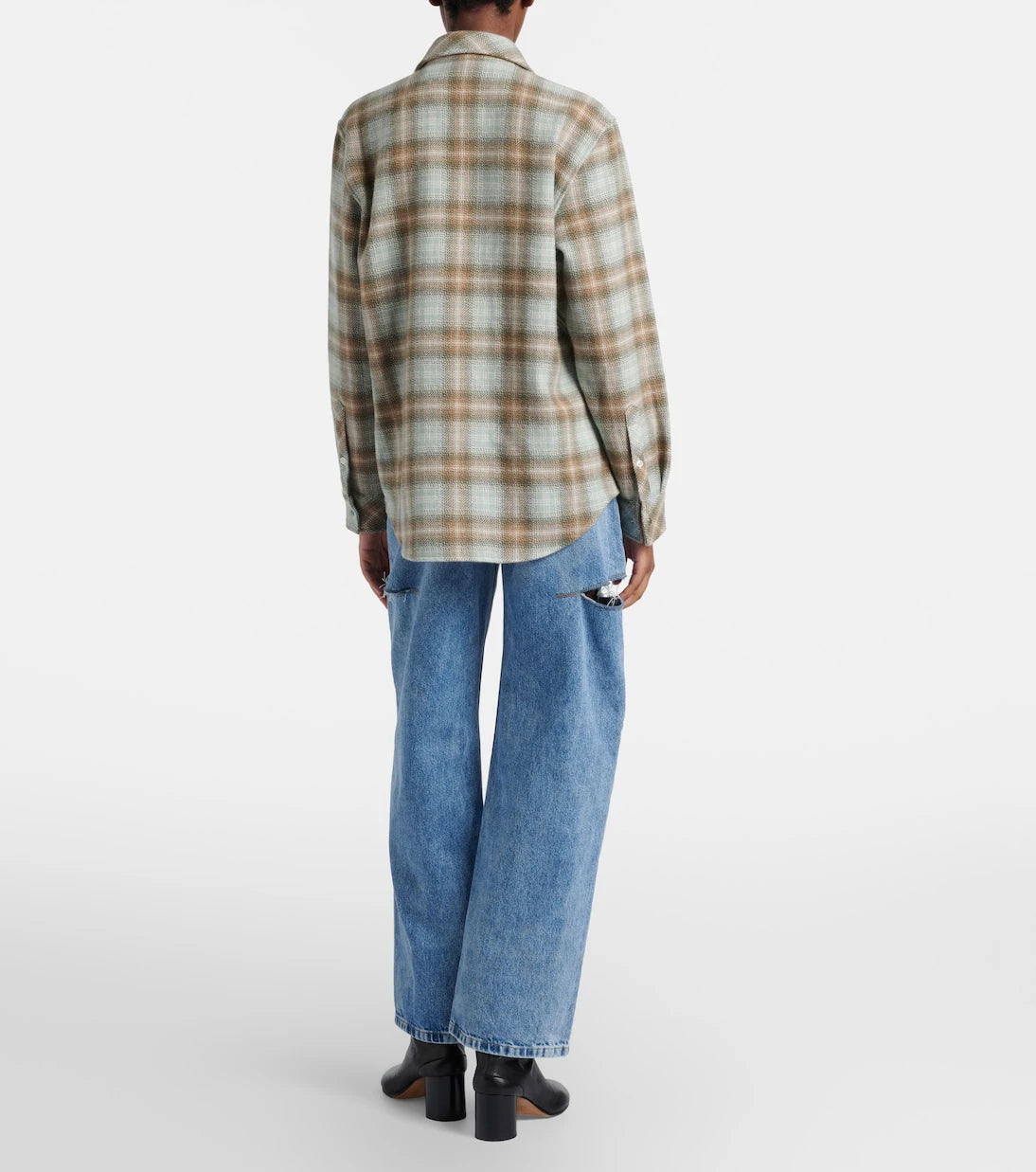 Maison Margiela - Cutout high-rise wide-leg jeans