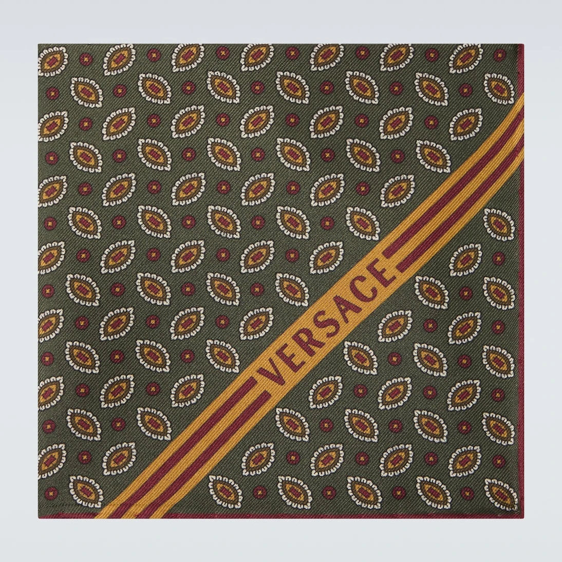 Versace - Logo printed silk pocket square