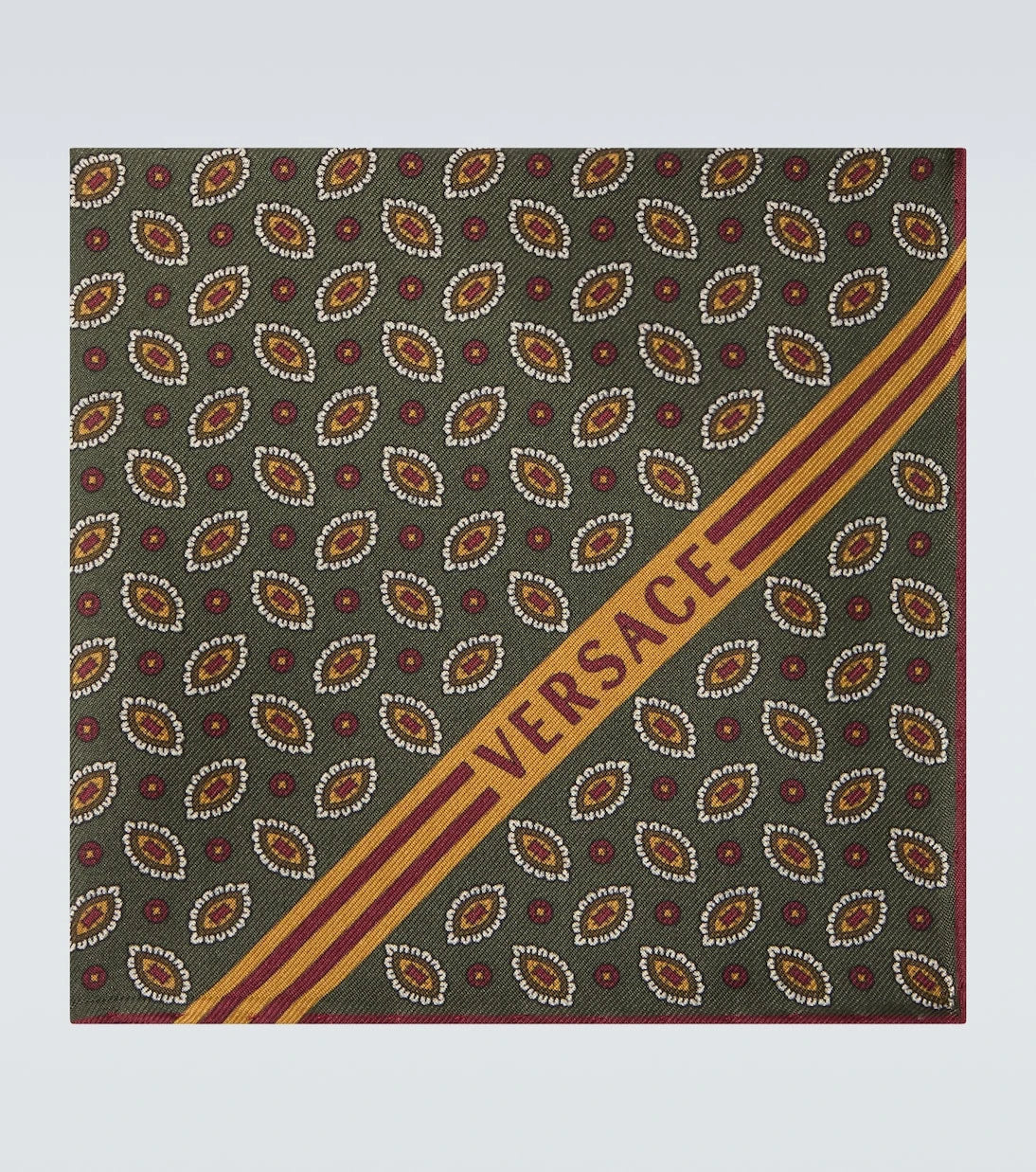 Versace - Logo printed silk pocket square