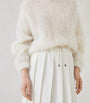 Brunello Cucinelli White Techno Virgin Wool-Blend Track Skirt