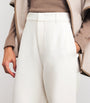 Max Mara White Cotton-Blend Jersey Trousers