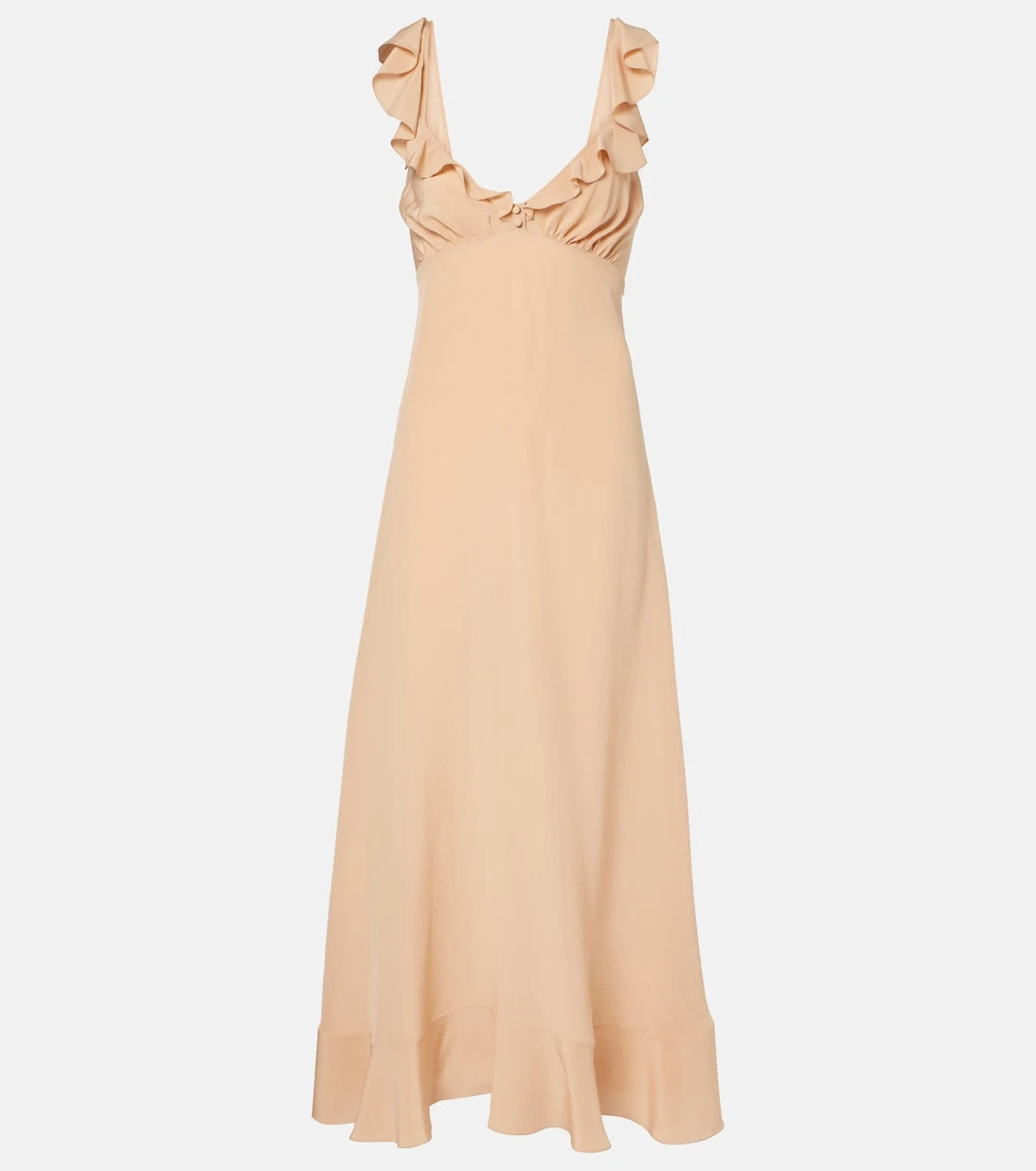 Chloé - Ruffled silk crêpe de chine maxi dress