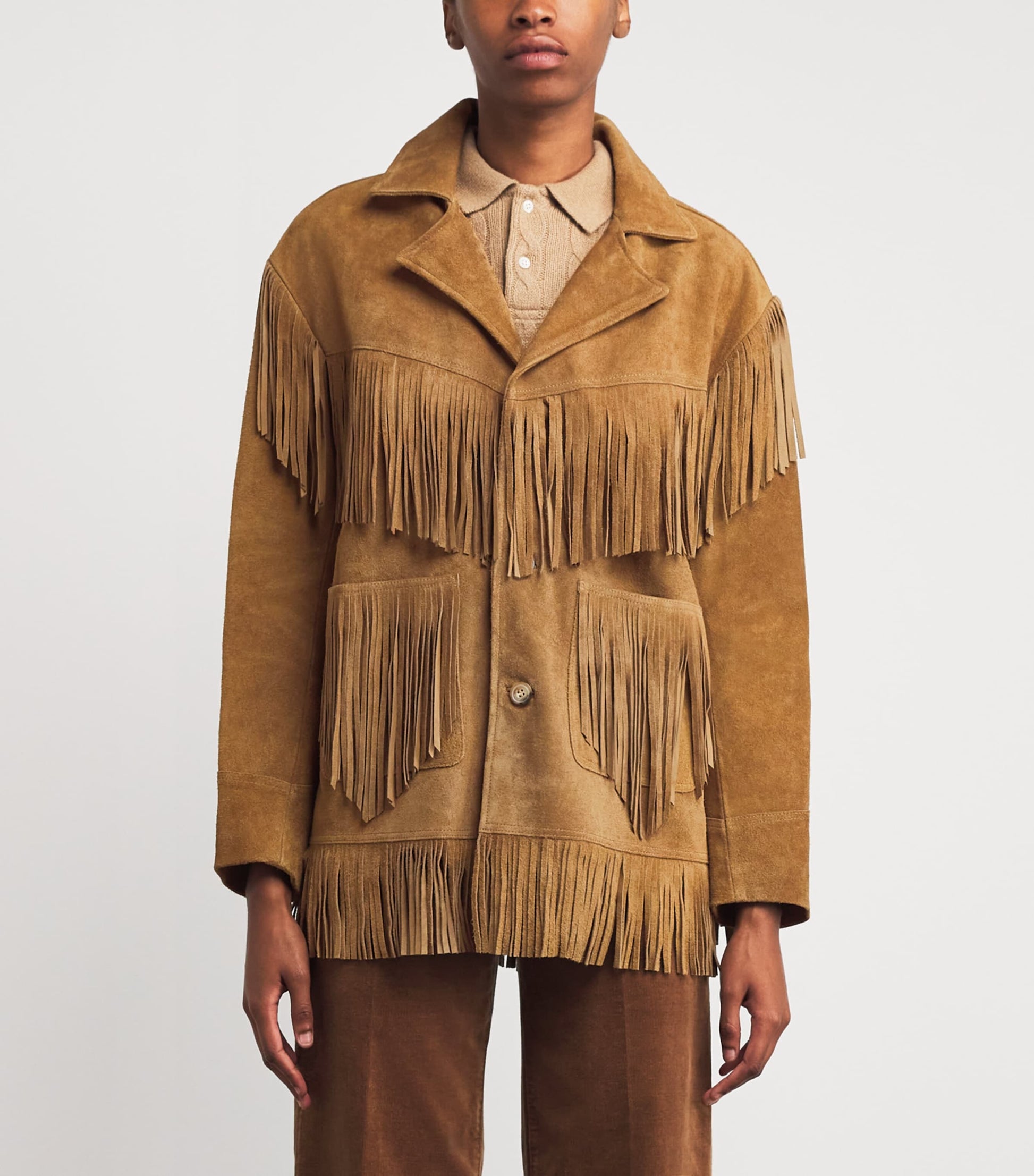 Brown Suede Fringed Jacket