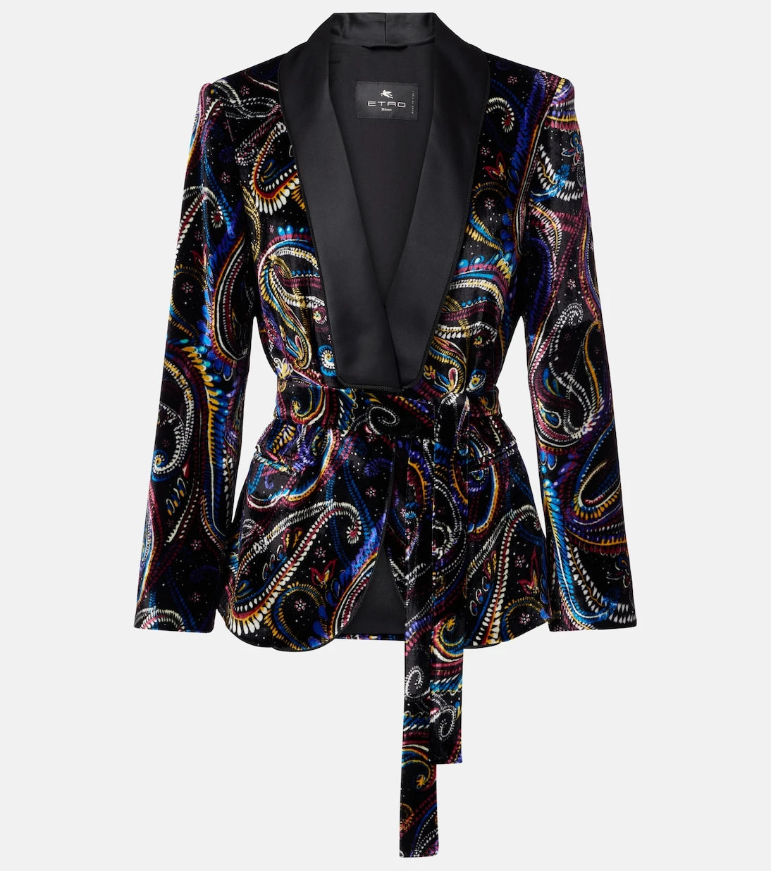 Etro - Belted velvet jacquard blazer