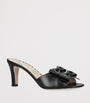 Valentino Garavani Black Leather Bow-Detail Bowow Mules 75
