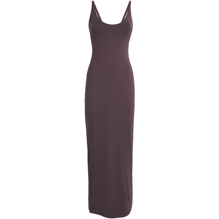 Skims Burgundy Smooth Lounge Scoop-Neck Maxi Dress
