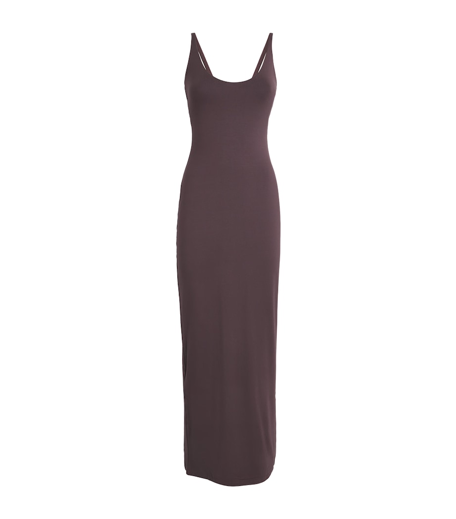 Skims Burgundy Smooth Lounge Scoop-Neck Maxi Dress