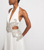 Zuhair Murad White Silk Chiffon Embellished Gown