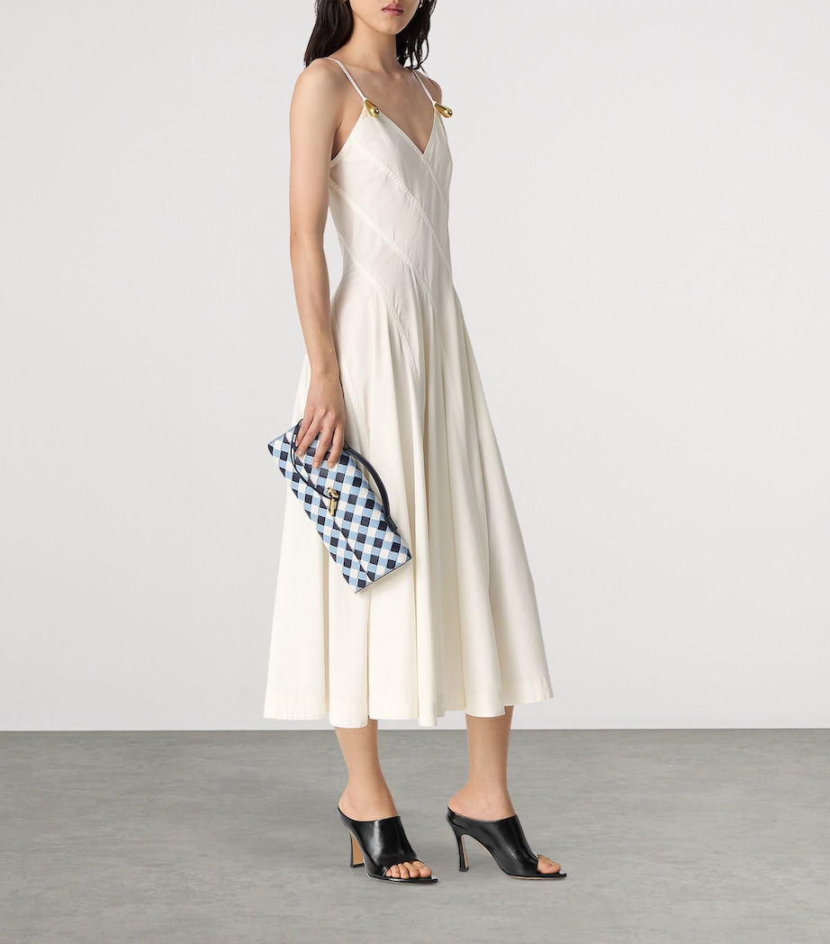 Bottega Veneta Blue Leather Andiamo Clutch Bag