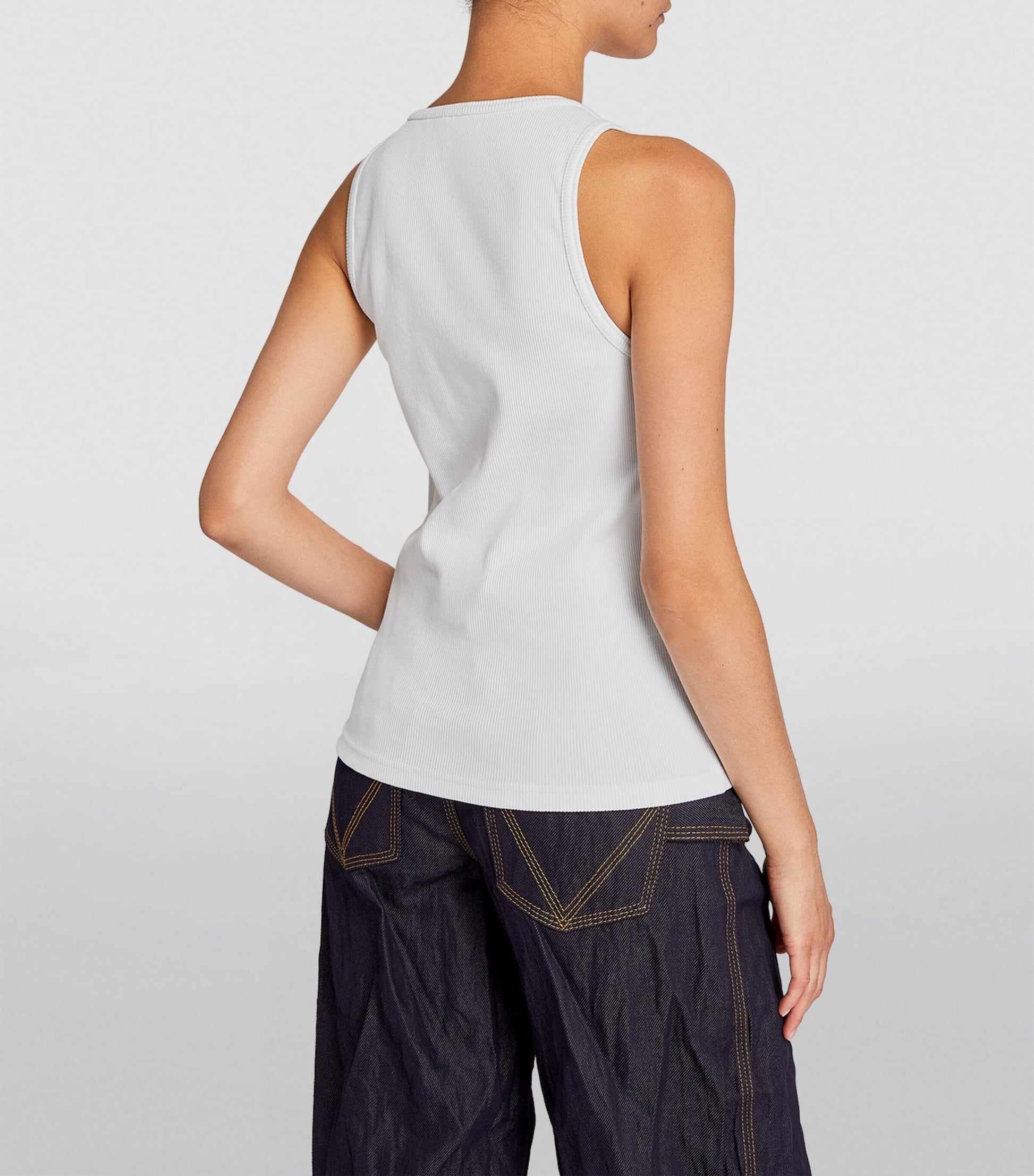 Bottega Veneta White Stretch-Cotton Tank Top