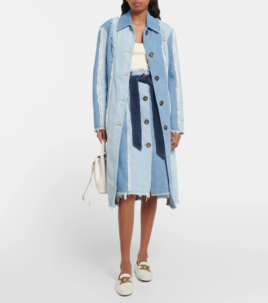 Tod's - Belted denim coat