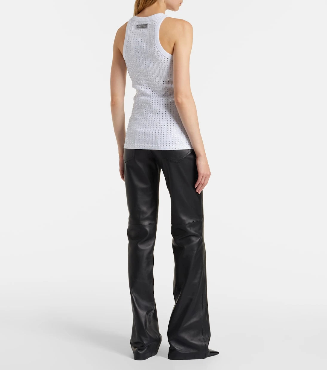 The Attico - Embellished cotton jersey tank top